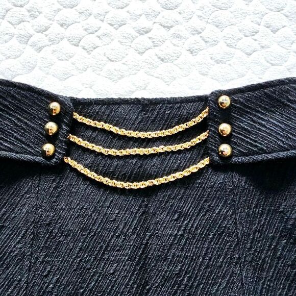 Milly mini skirt wool gold black avant garde 4 - Picture 2 of 8